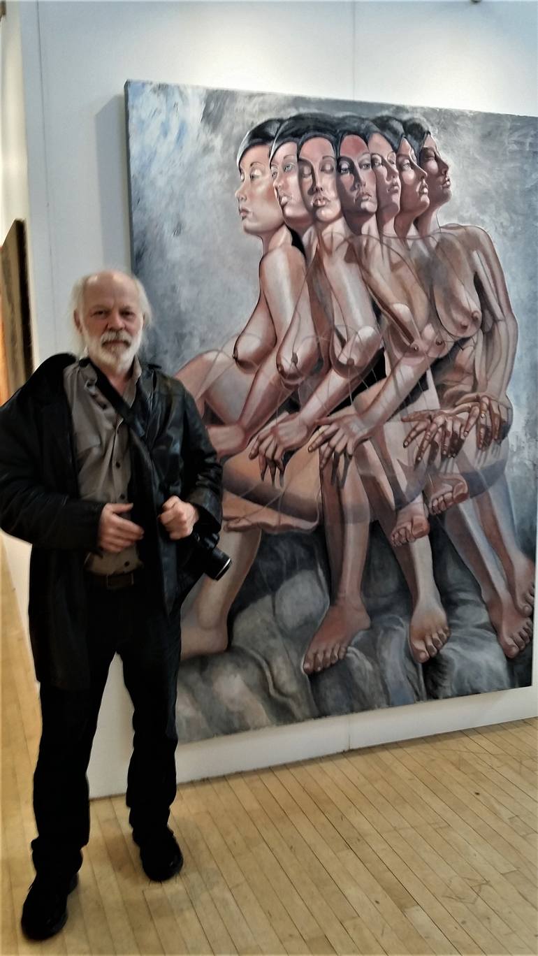 Original Surrealism Nude Painting by John Shelton