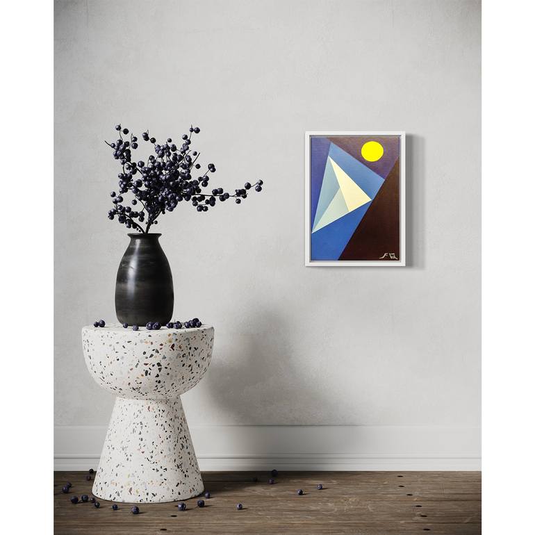 Original Bauhaus Geometric Painting by Flying B