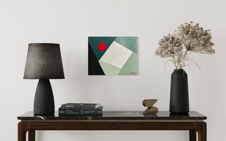 Original Bauhaus Geometric Painting by Flying B