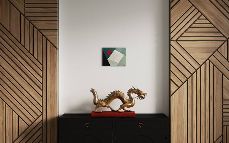 Original Bauhaus Geometric Painting by Flying B