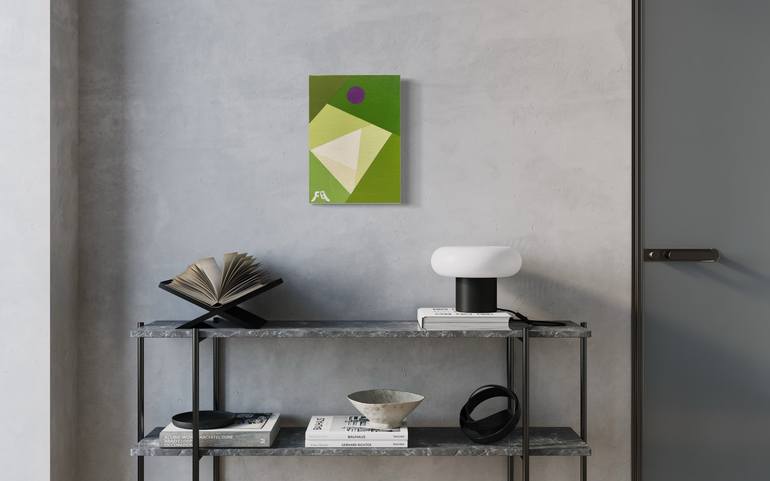 Original Bauhaus Geometric Painting by Flying B