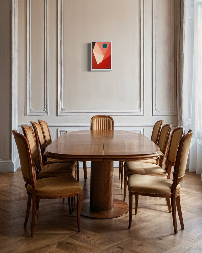 Original Bauhaus Abstract Painting by Flying B