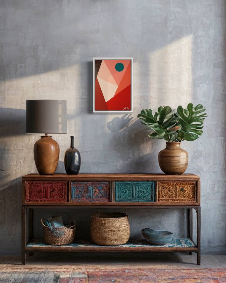 Original Bauhaus Abstract Painting by Flying B
