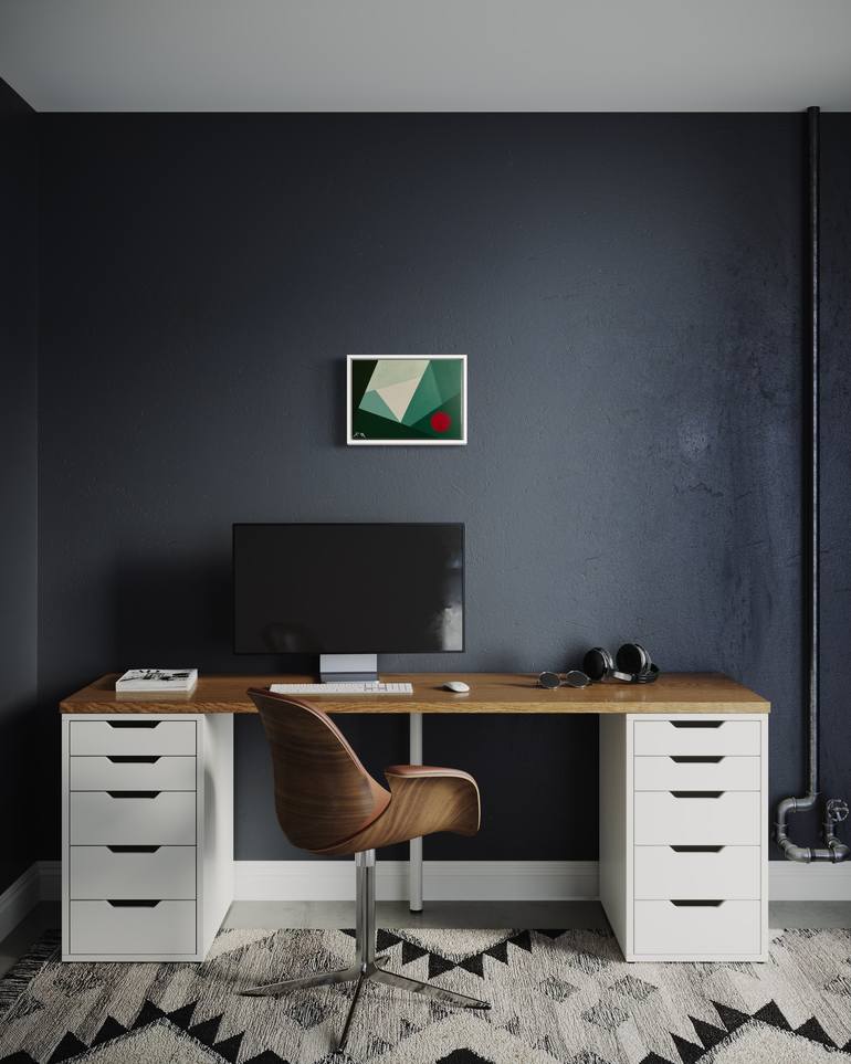 Original Bauhaus Abstract Painting by Flying B