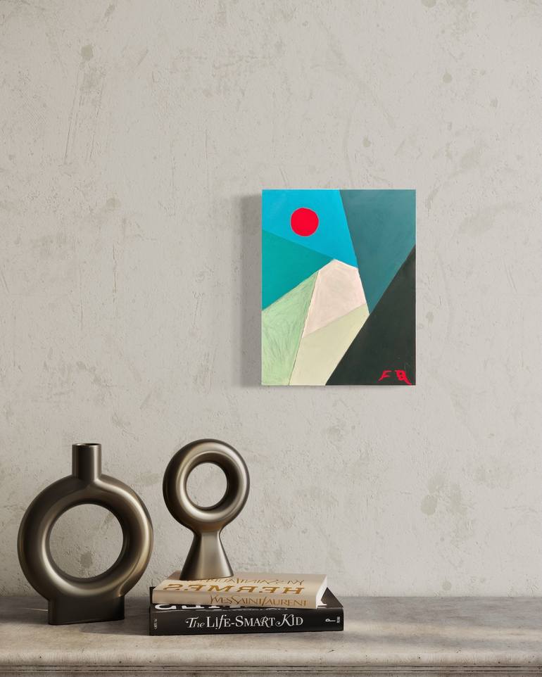 Original Bauhaus Abstract Painting by Flying B
