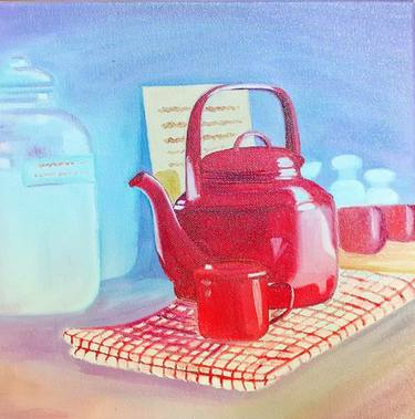 Red tea pot, Oil thumb