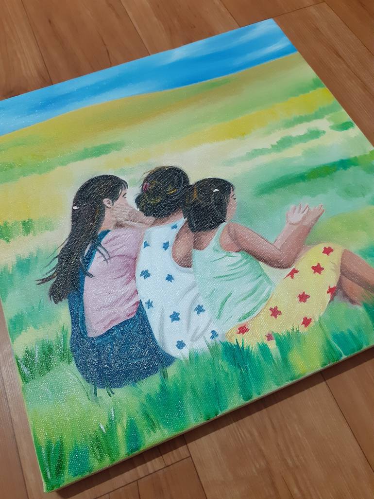 Original Impressionism Children Painting by Prajakta Naik