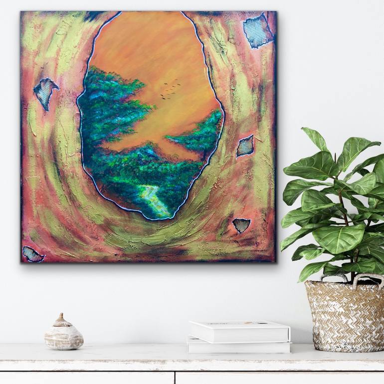 Original Abstract Landscape Painting by Catalina Art
