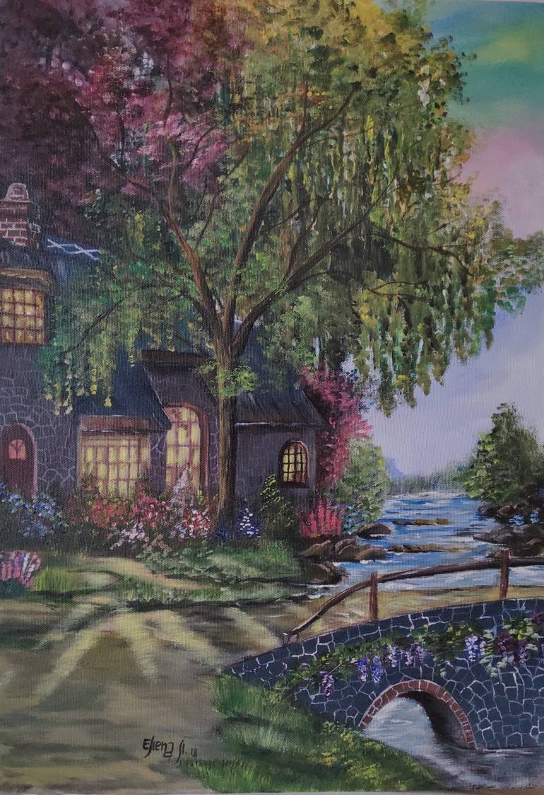 Fairy House Painting by Elena Lav Saatchi Art