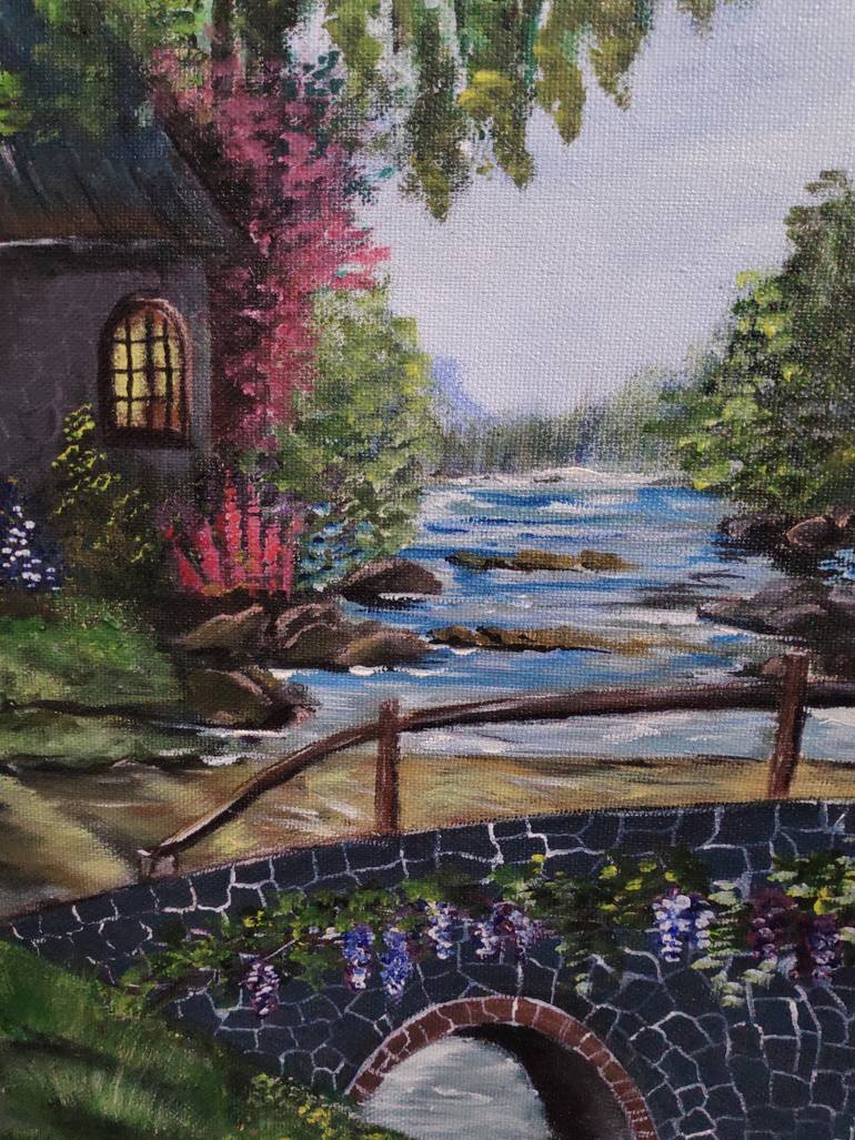 Original Conceptual Garden Painting by Elena Lav