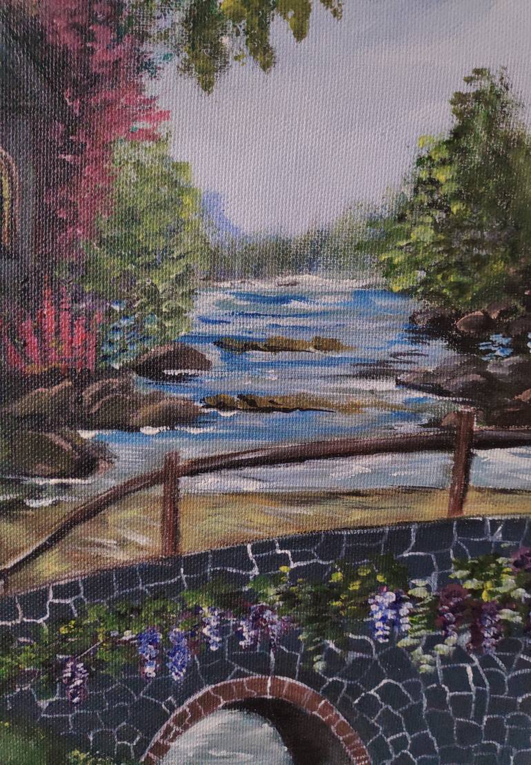 Original Conceptual Garden Painting by Elena Lav