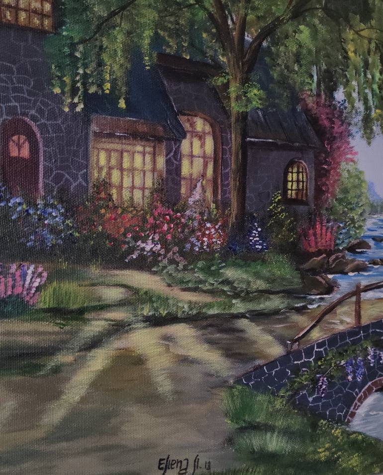 Original Conceptual Garden Painting by Elena Lav