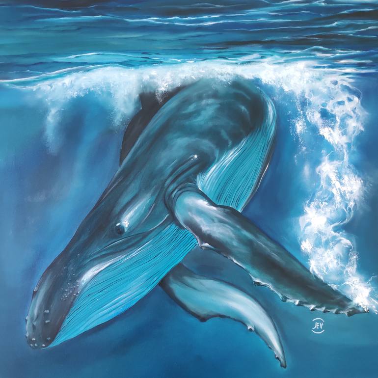 Whale Painting by Elena Lav Saatchi Art