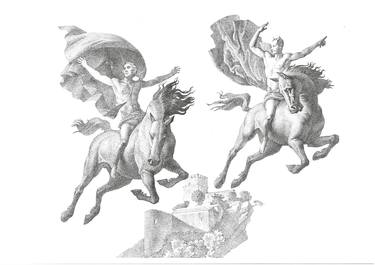 Original Figurative Classical mythology Drawings by Genya Gritchin