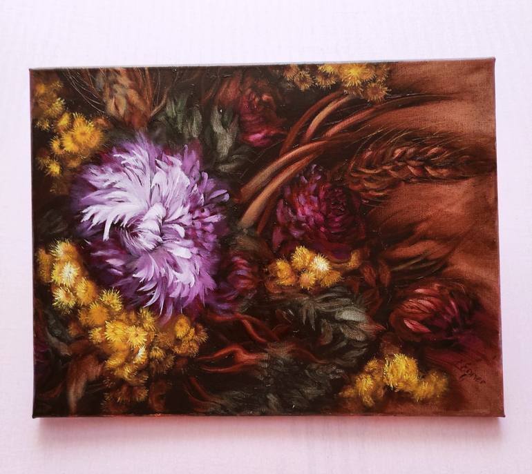 Original Expressionism Floral Painting by Larissa Egner