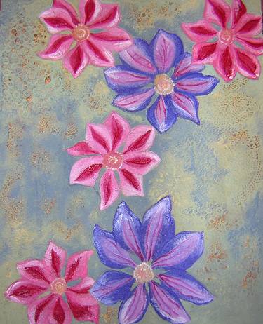 Print of Abstract Floral Paintings by SARAH C A T