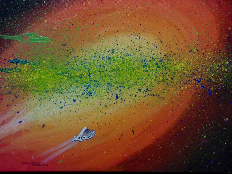 Original Outer Space Painting by Gilbert Lessard