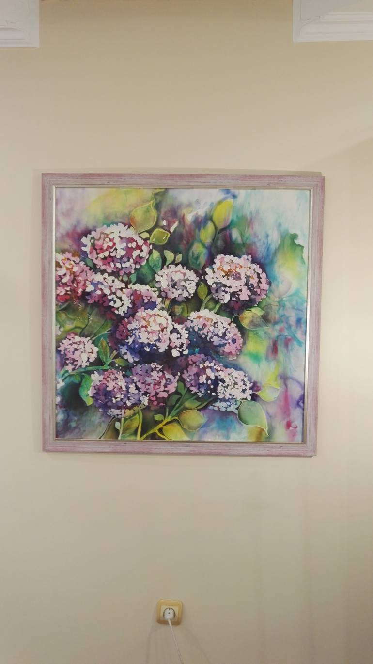 Original Abstract Expressionism Garden Painting by Zhanna Shvets