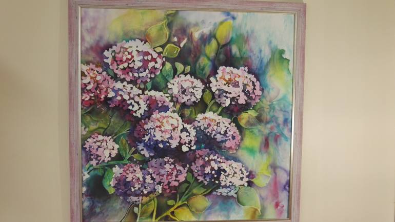 Original Abstract Expressionism Garden Painting by Zhanna Shvets