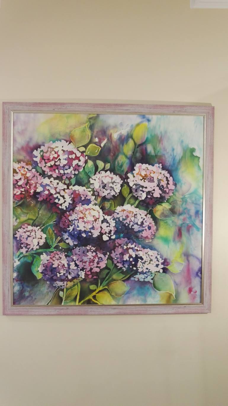 Original Abstract Expressionism Garden Painting by Zhanna Shvets