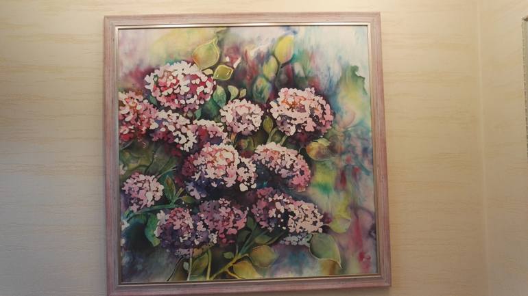 Original Abstract Expressionism Garden Painting by Zhanna Shvets