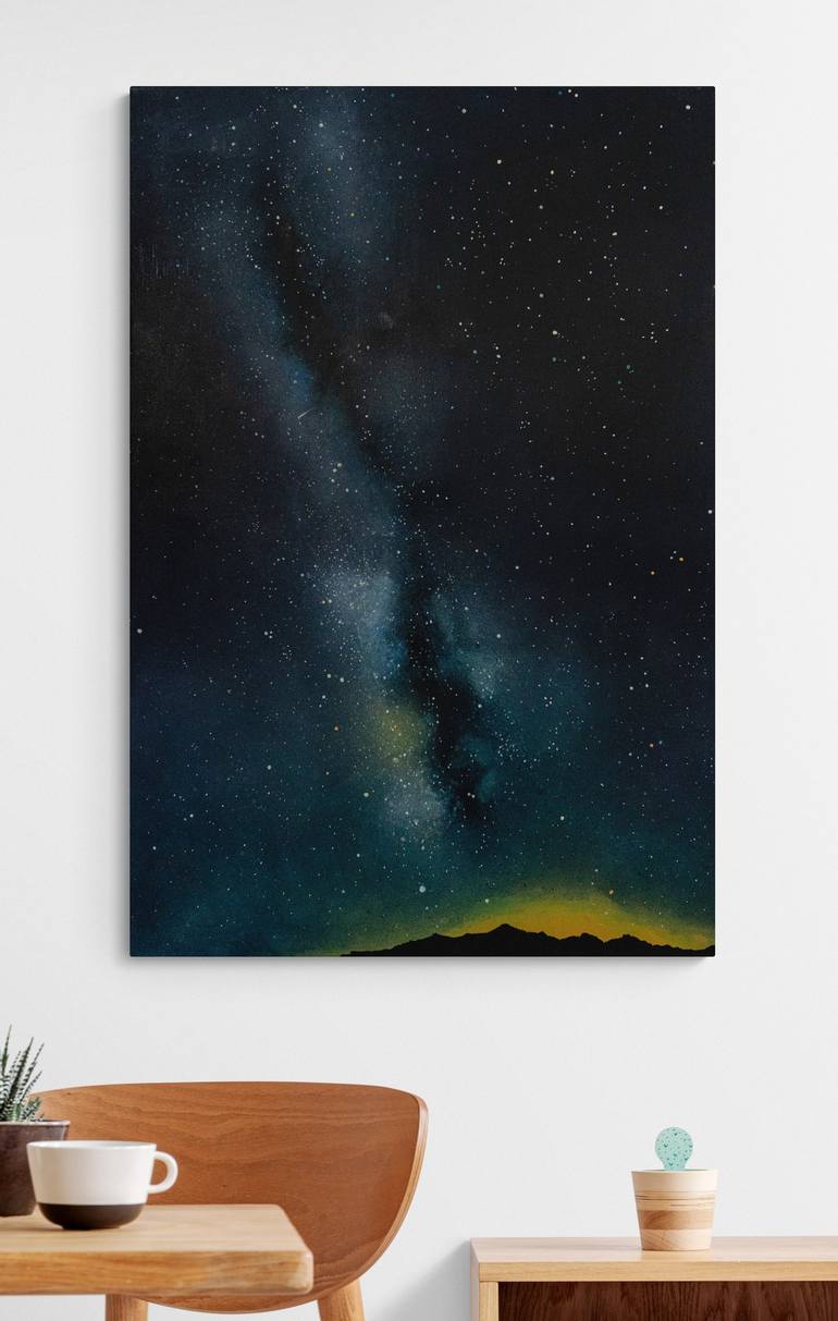 Starry sky dreamland Painting by Annelie Ruebmann | Saatchi Art