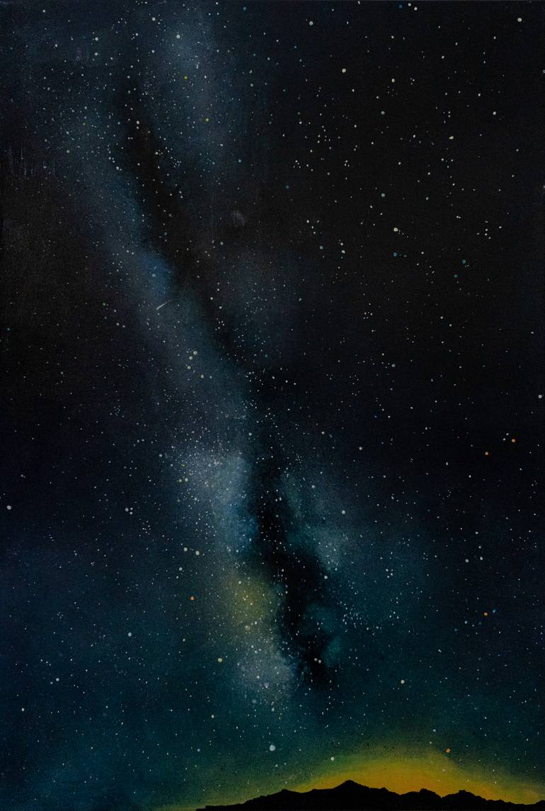 Original Abstract Outer Space Painting by Annelie Ruebmann