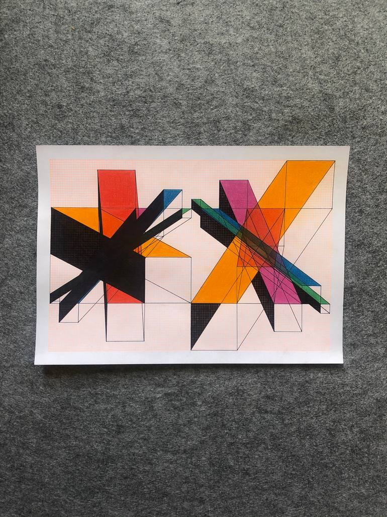 Original Minimalism Abstract Drawing by Josh Lambert