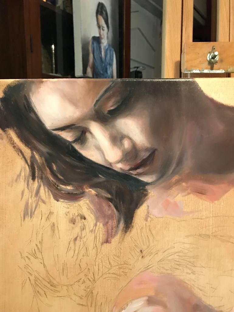 Original Figurative Women Painting by William Oxer FRSA