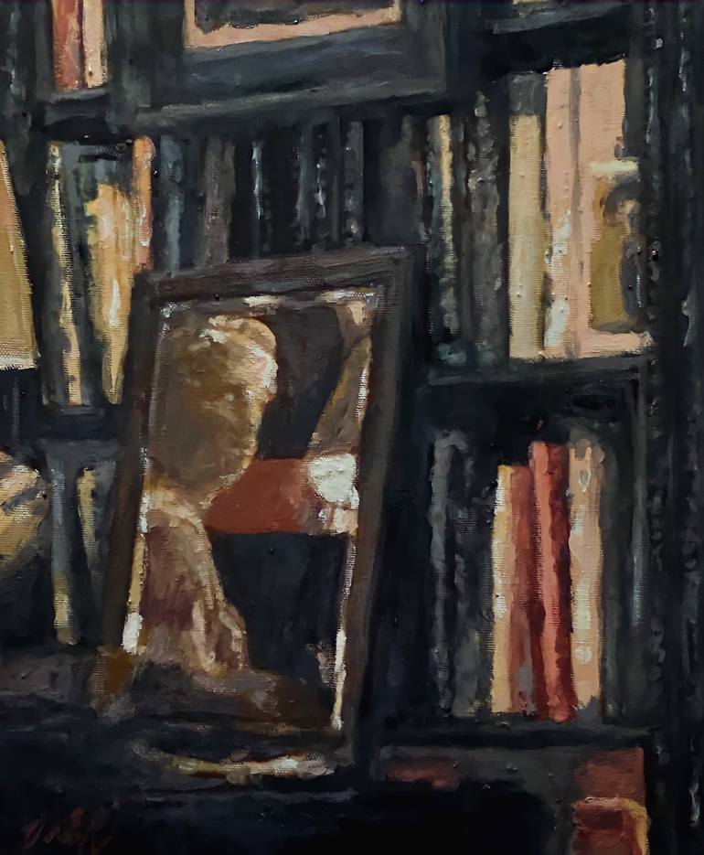 The Old Bookcase Painting by William Oxer | Saatchi Art