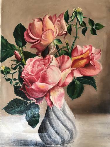 Flowers In A Vase Painting By Elena Gorshkova Saatchi Art