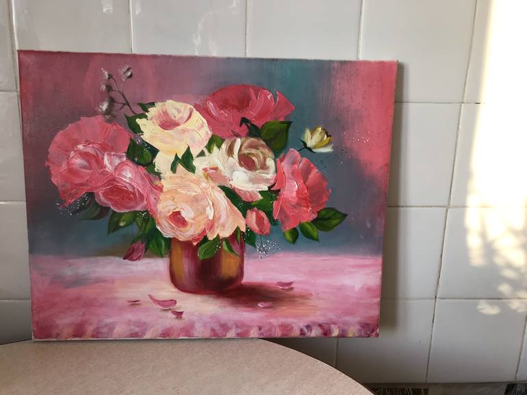 Original Abstract Floral Painting by Elena Gorshkova