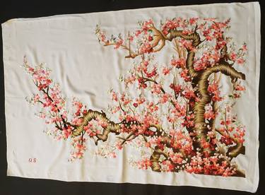 Traditional Hand Embroidery - Artwork by Quoc Su - Cherry Blossom thumb