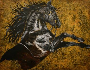 Original Abstract Horse Paintings by Saeid Gholibeik