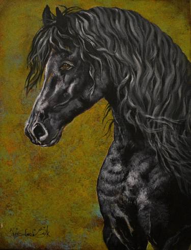 Print of Realism Horse Paintings by Saeid Gholibeik