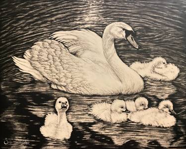 Original Realism Animal Mixed Media by Saeid Gholibeik