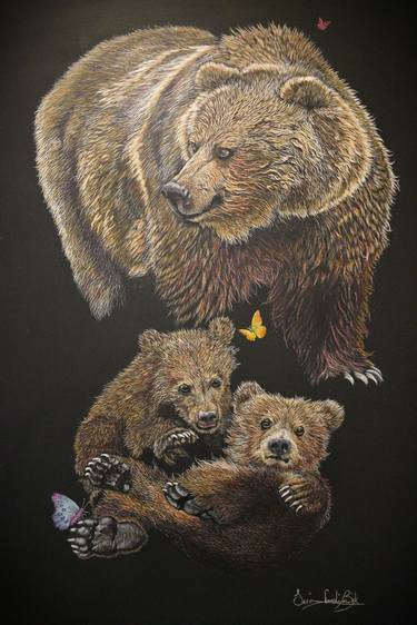Original Realism Animal Mixed Media by Saeid Gholibeik