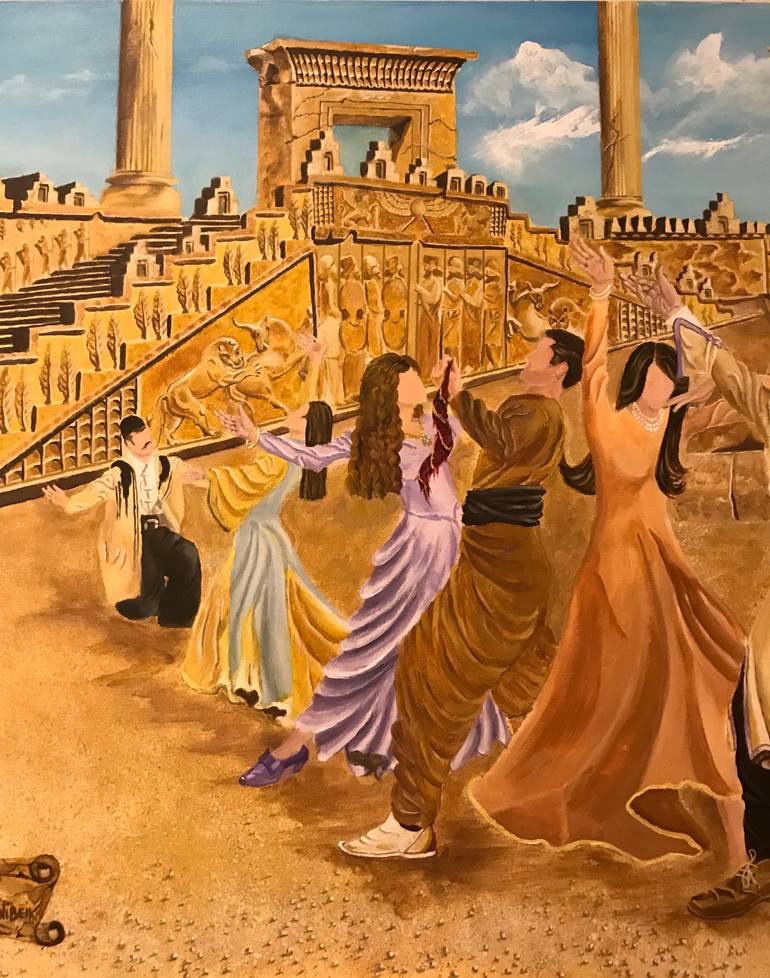 Original Abstract People Painting by Saeid Gholibeik