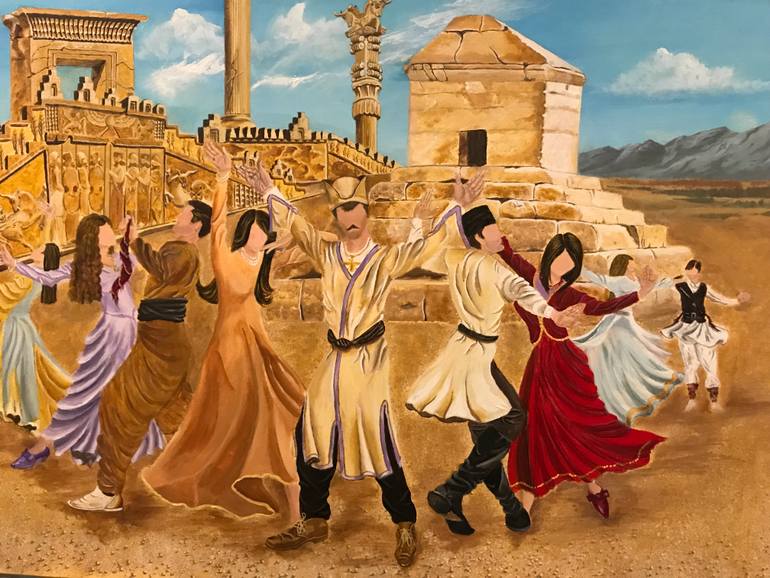 Original Abstract People Painting by Saeid Gholibeik