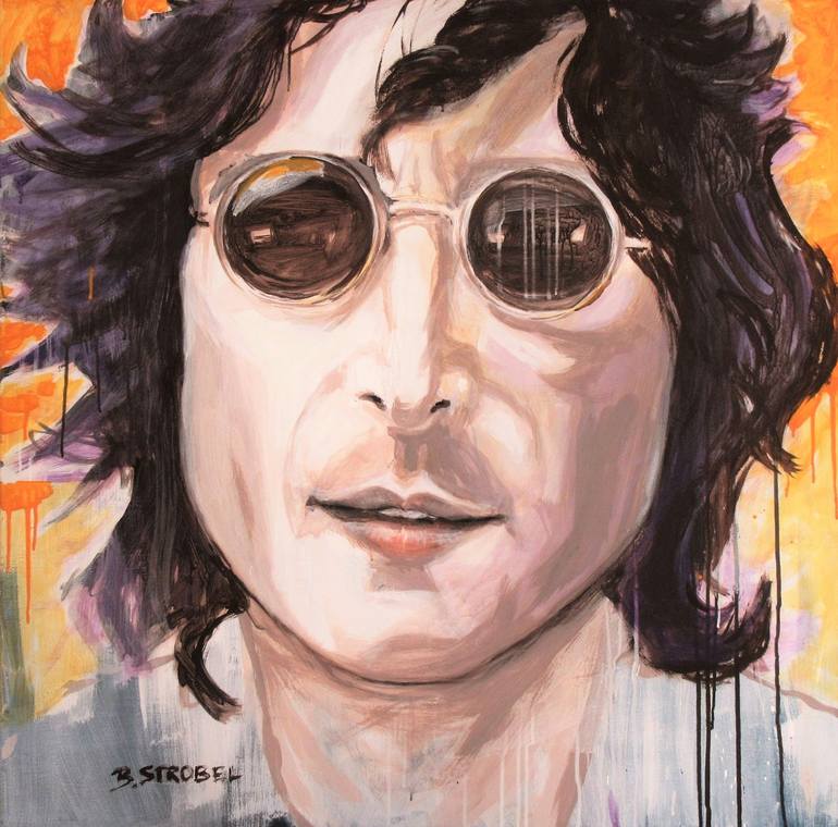 John Lennon Painting by Barbara Strobel | Saatchi Art