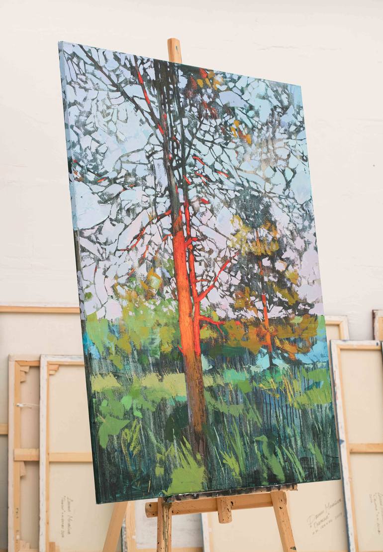 Original Fine Art Tree Painting by Daniil Mikhailov