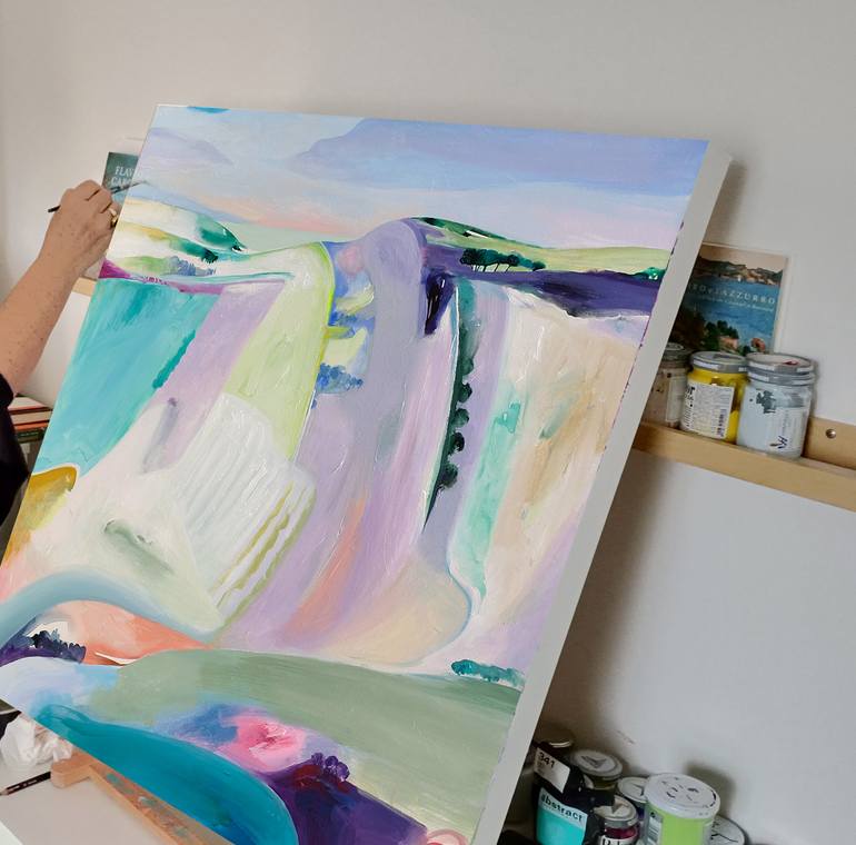 Original Abstract Landscape Painting by Cinzia Battistel