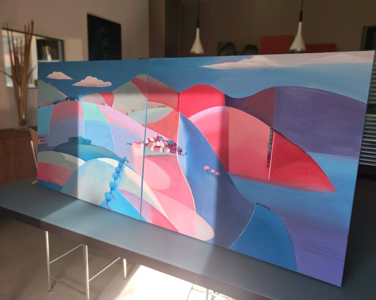 Original Abstract Landscape Painting by Cinzia Battistel