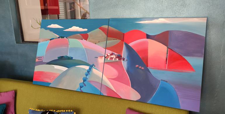 Original Abstract Landscape Painting by Cinzia Battistel