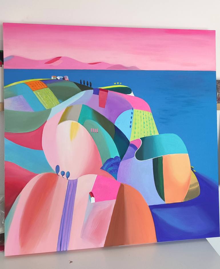 Original Abstract Landscape Painting by Cinzia Battistel