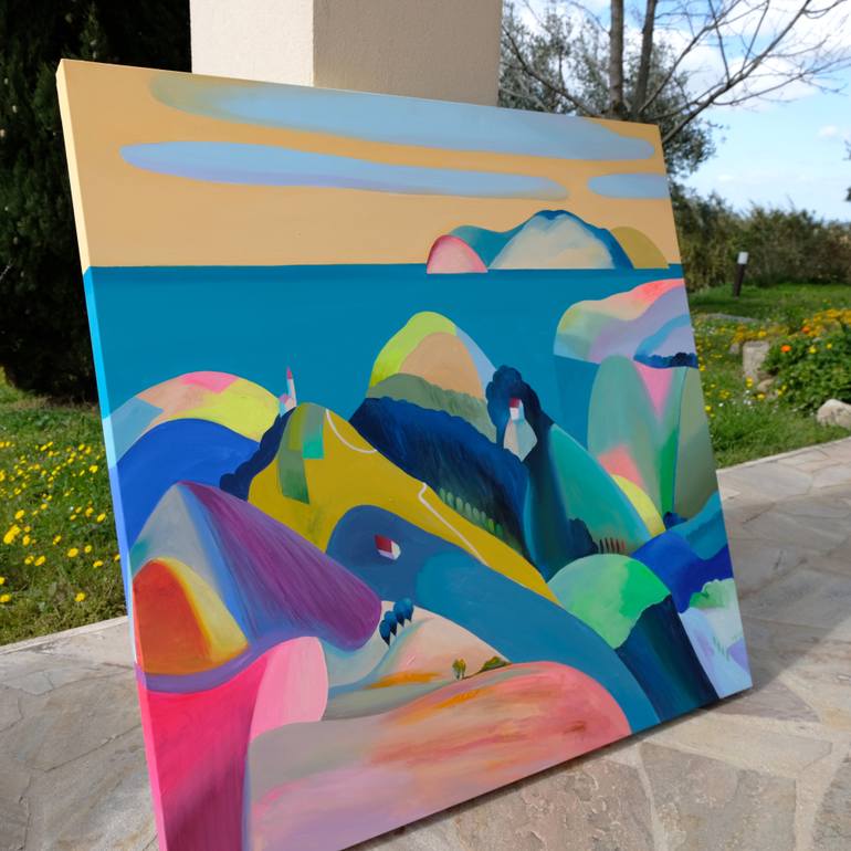 Original Abstract Landscape Painting by Cinzia Battistel