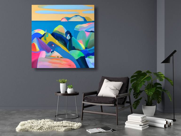 Original Abstract Landscape Painting by Cinzia Battistel