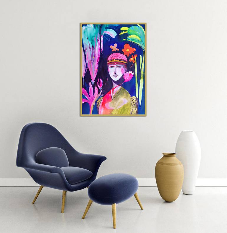 Original Abstract Women Painting by Cinzia Battistel