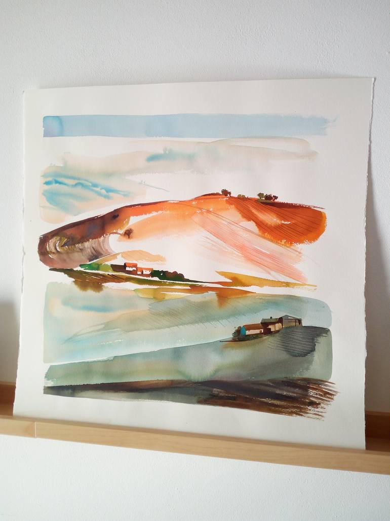 Original Conceptual Landscape Painting by Cinzia Battistel