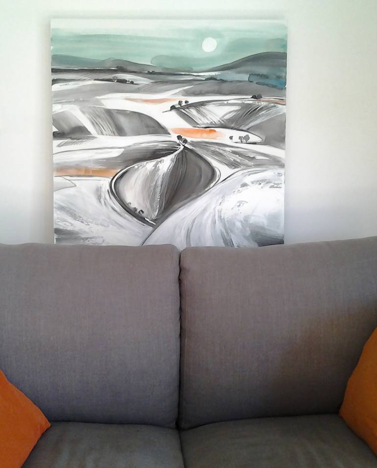 Original Abstract Landscape Painting by Cinzia Battistel